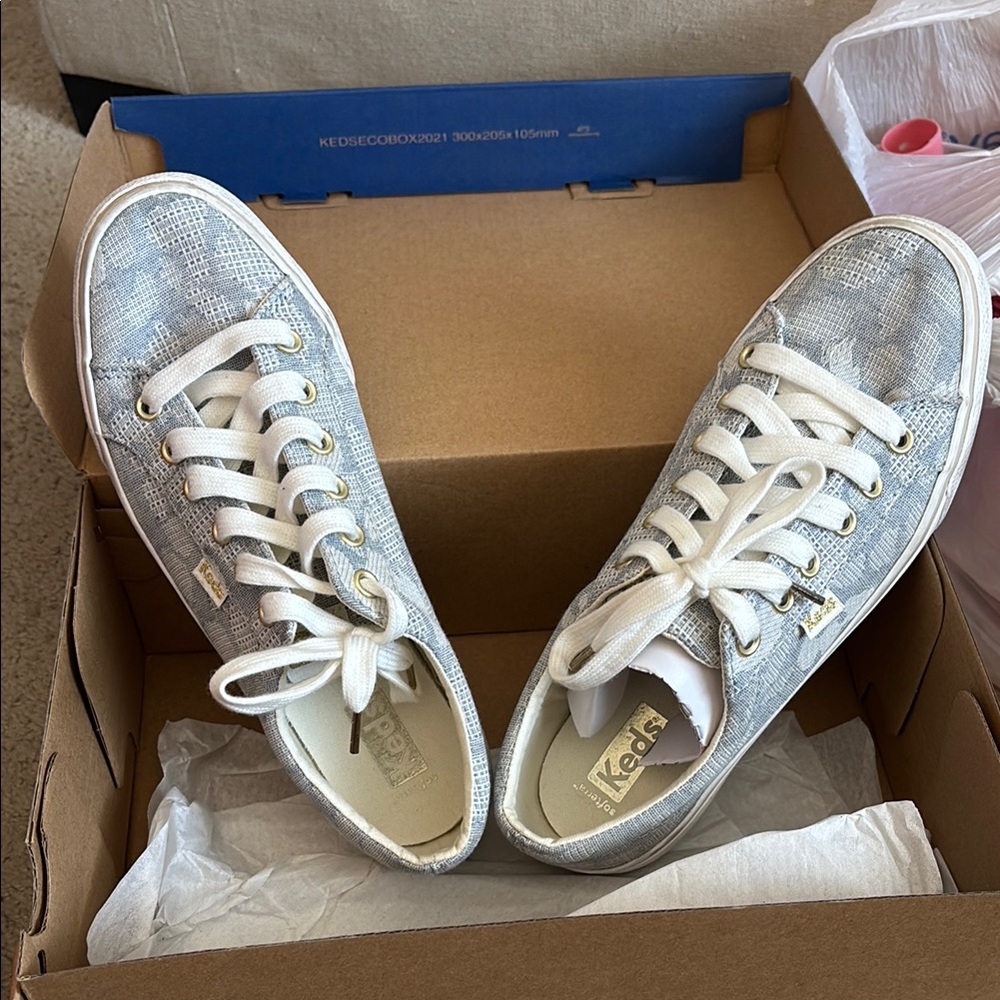 Keds Gray Snake Print Sneakers